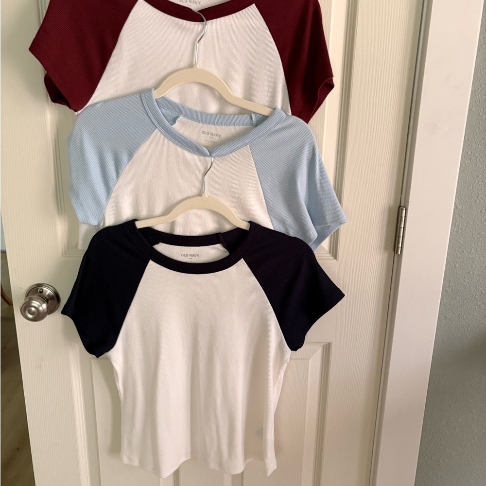 3 Old Navy Ribbed Shirts